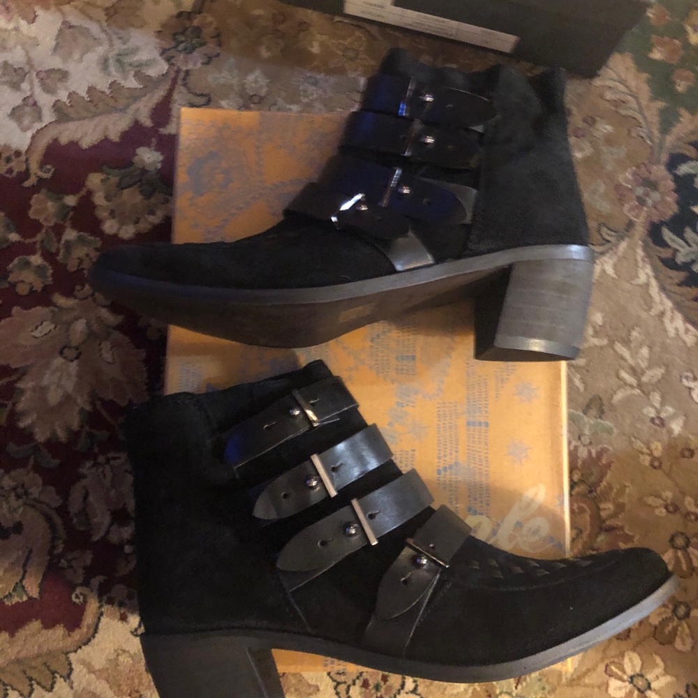 Free People Black Suede Leather Ranger Boots